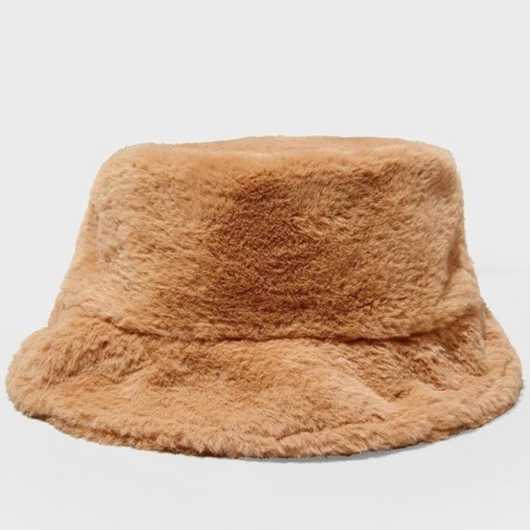 Sportsgirl Accessories - 🤑 Sportsgirl Women's Girl 90's Throwback Brown Soft Plush Faux Fur Bucket Hat